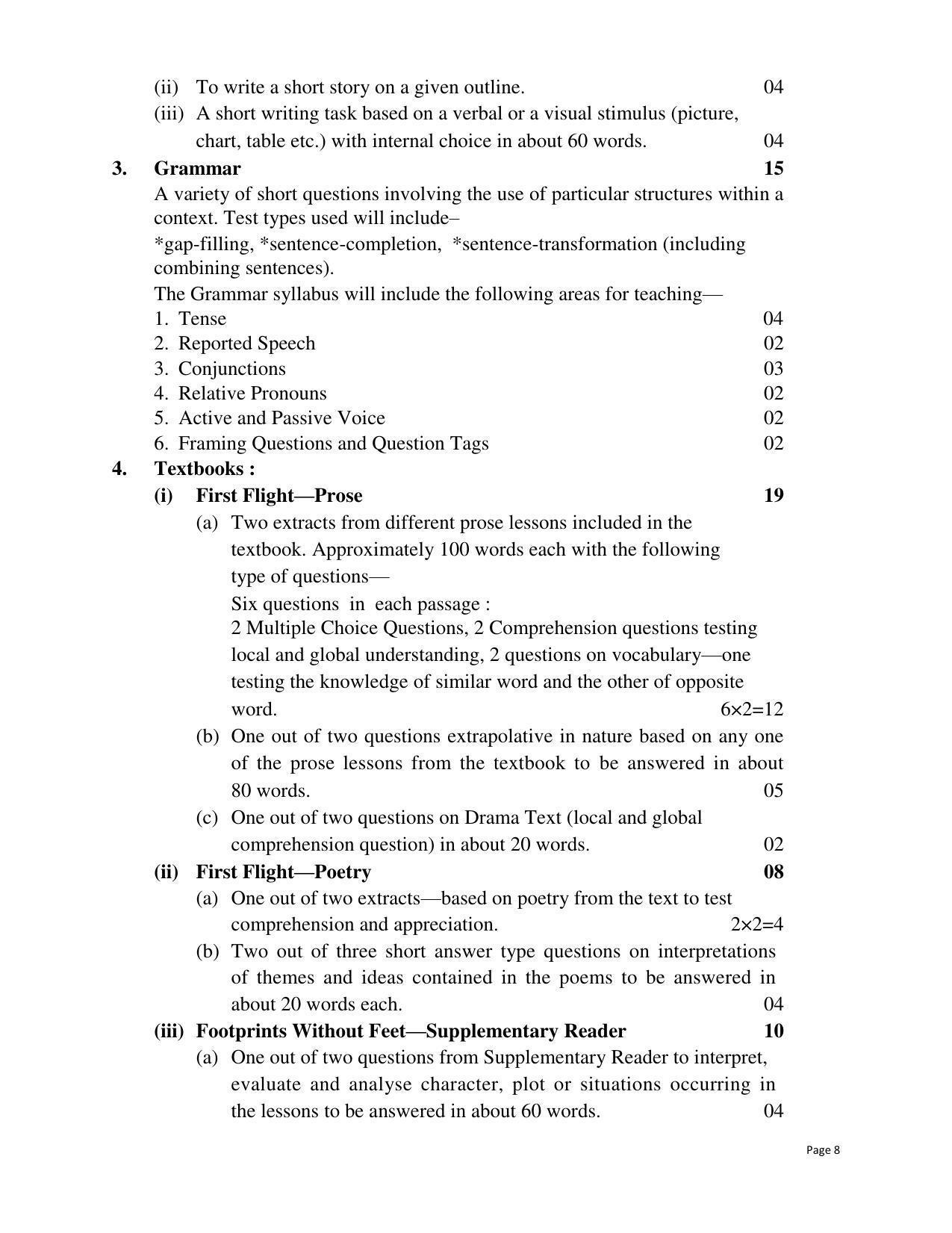 RBSE Class 10th English Syllabus - IndCareer Schools