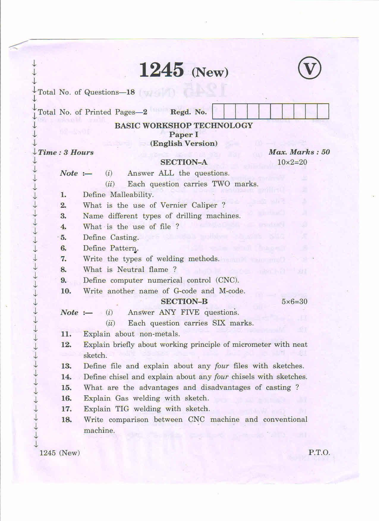 AP Inter 2nd Year Vocational Question Paper March - 2020 - Basi ...