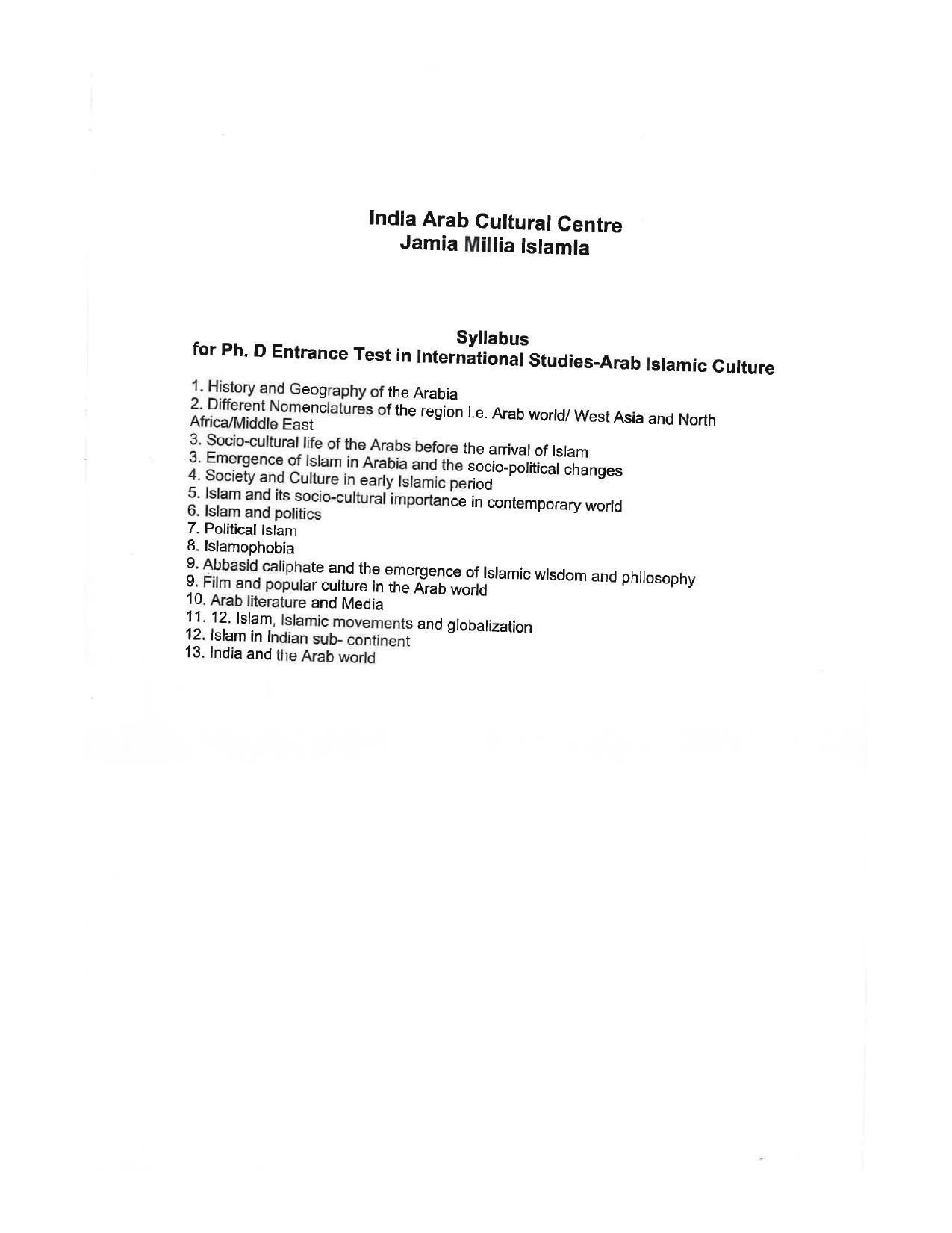 JMI Entrance Exam FACULTY OF SOCIAL SCIENCES Syllabus - Page 22