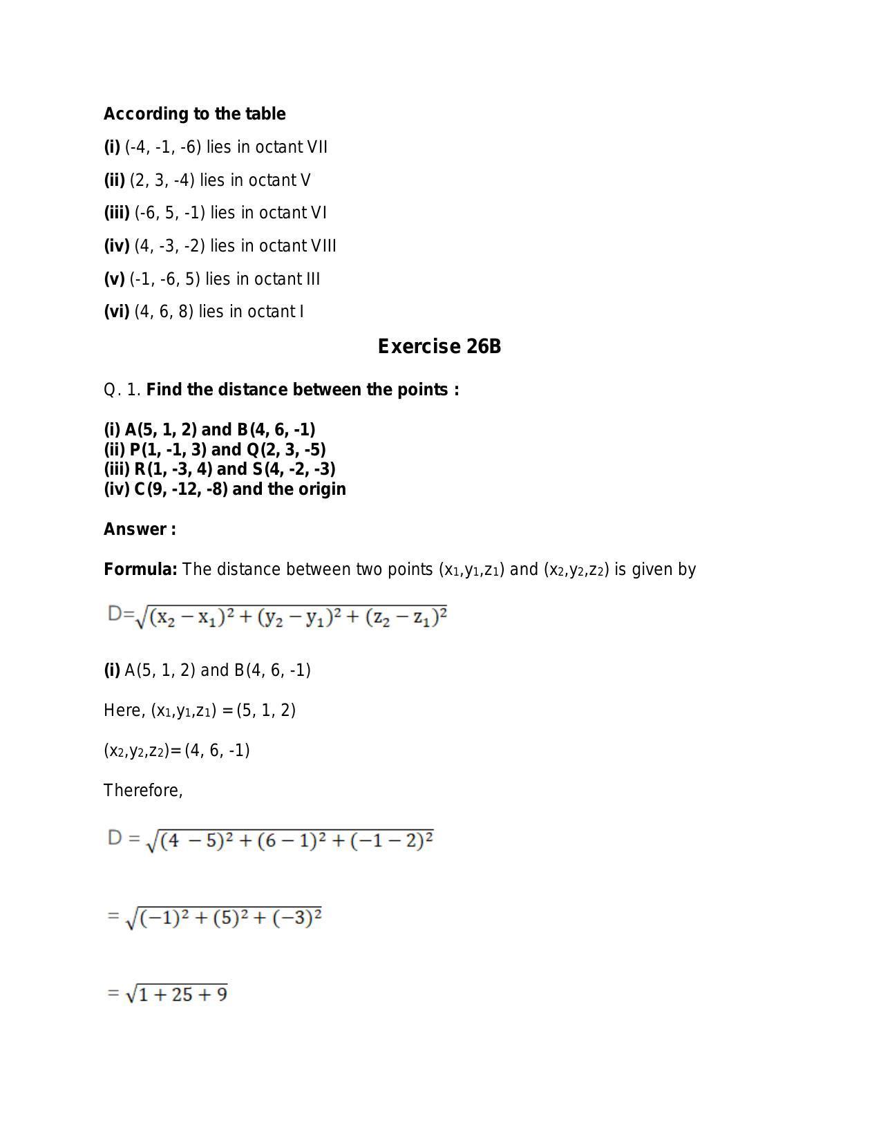 Chapter 26: GThree-Dimensional Geometry: RS Aggarwal Class 11 Solutions  - Page 3