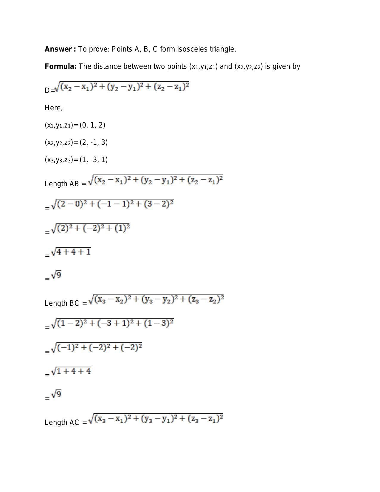Chapter 26: GThree-Dimensional Geometry: RS Aggarwal Class 11 Solutions  - Page 9