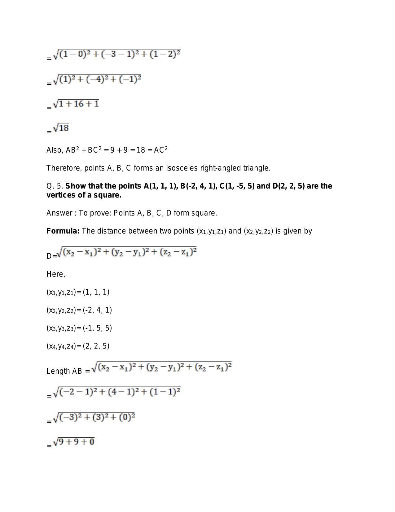 Chapter 26: GThree-Dimensional Geometry: RS Aggarwal Class 11 Solutions  - Page 10