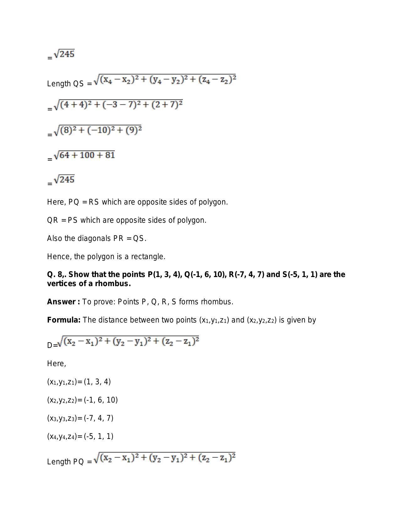 Chapter 26: GThree-Dimensional Geometry: RS Aggarwal Class 11 Solutions  - Page 17