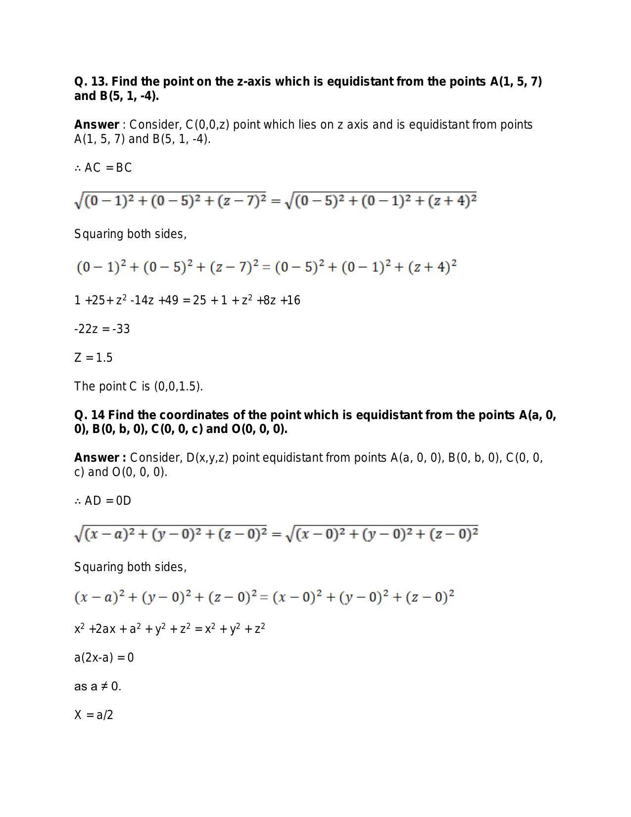 Chapter 26: GThree-Dimensional Geometry: RS Aggarwal Class 11 Solutions  - Page 29