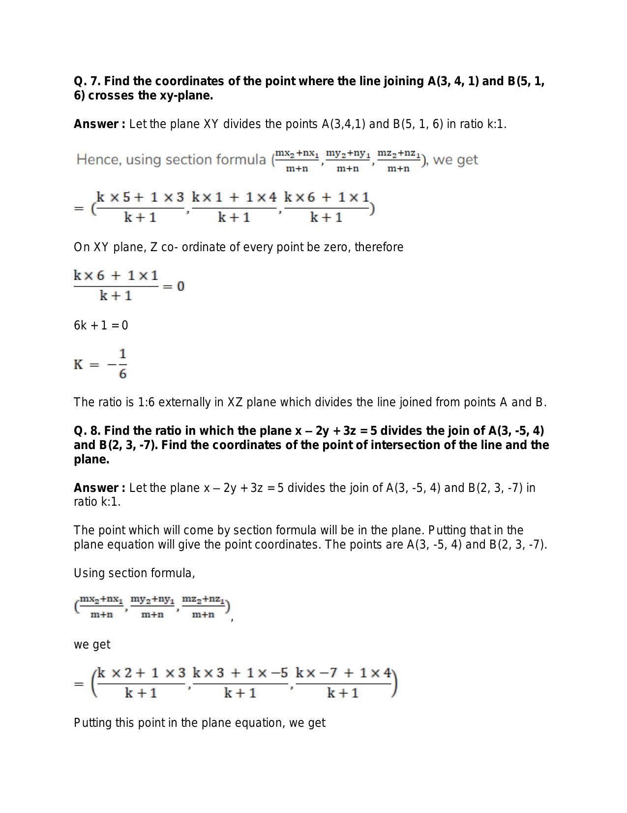 Chapter 26: GThree-Dimensional Geometry: RS Aggarwal Class 11 Solutions  - Page 36