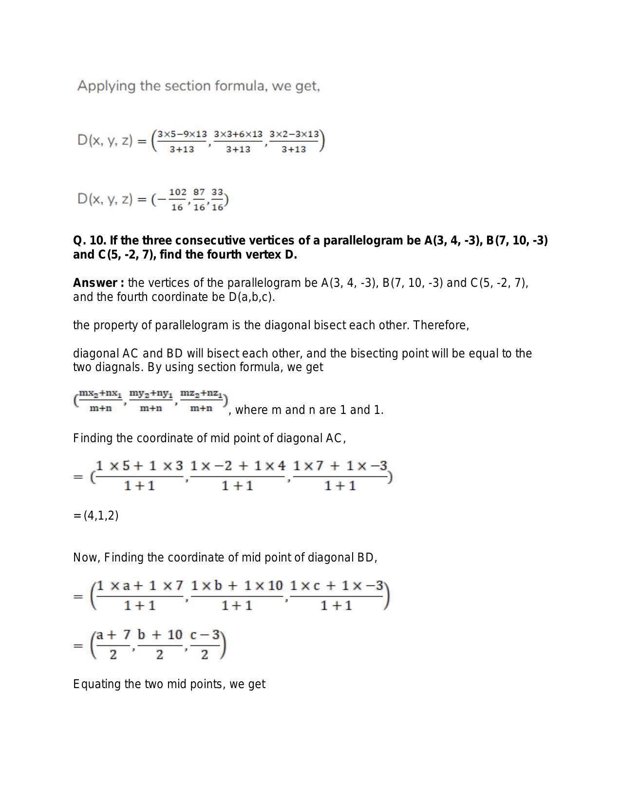 Chapter 26: GThree-Dimensional Geometry: RS Aggarwal Class 11 Solutions  - Page 38