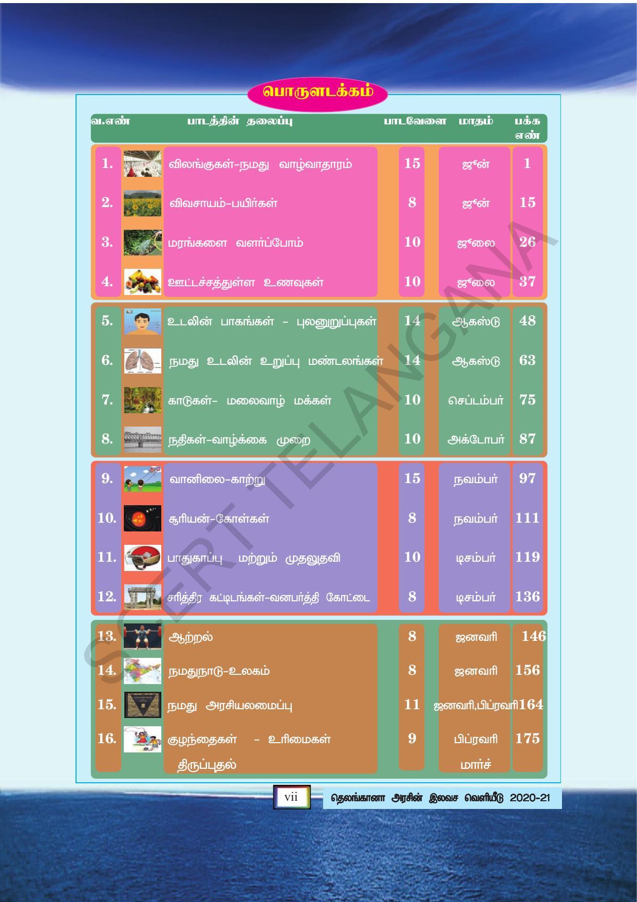 TS SCERT Class 5 Environmental Science (Tamil Medium) Text Book - Page 9