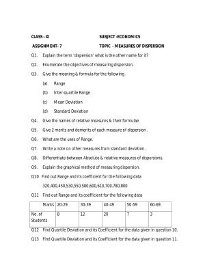 CBSE Worksheets for Class 11 Economics Assignment 7