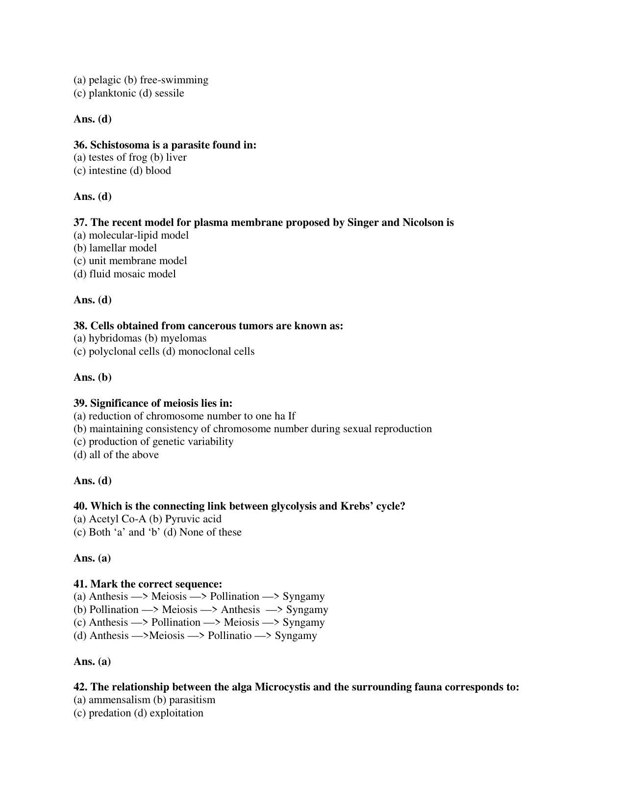 BCECE Previous Year Papers 2011 Biology - Page 6