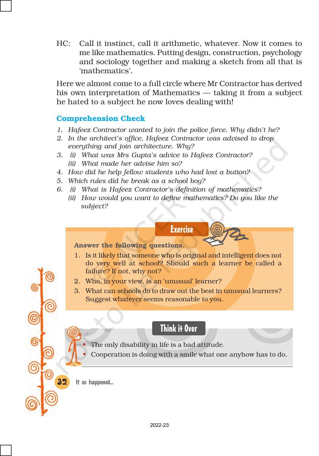 class 8 english book it so happened chapter 4 question answer