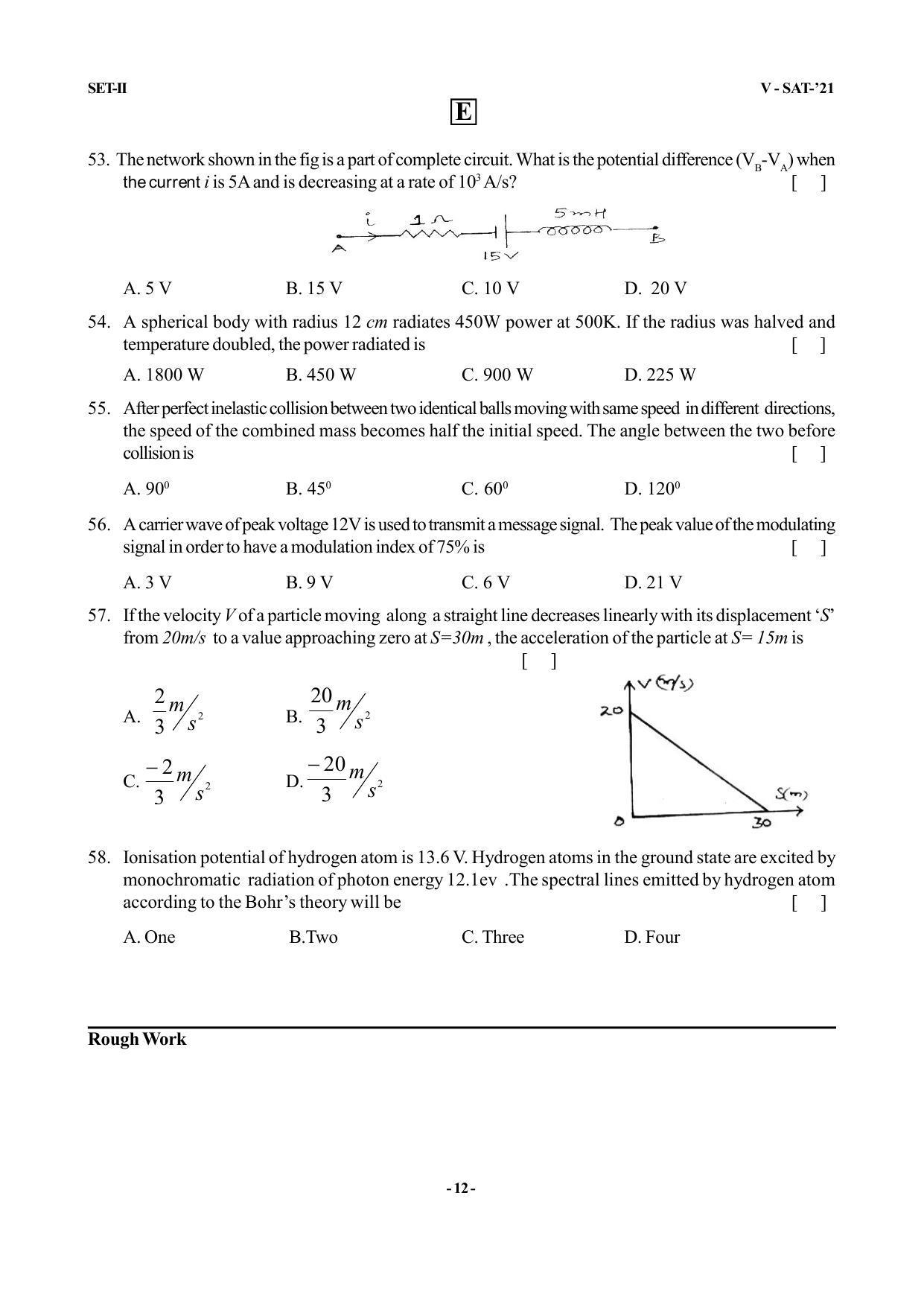 VSAT Exam BIPC Sample Question Paper - IndCareer Docs