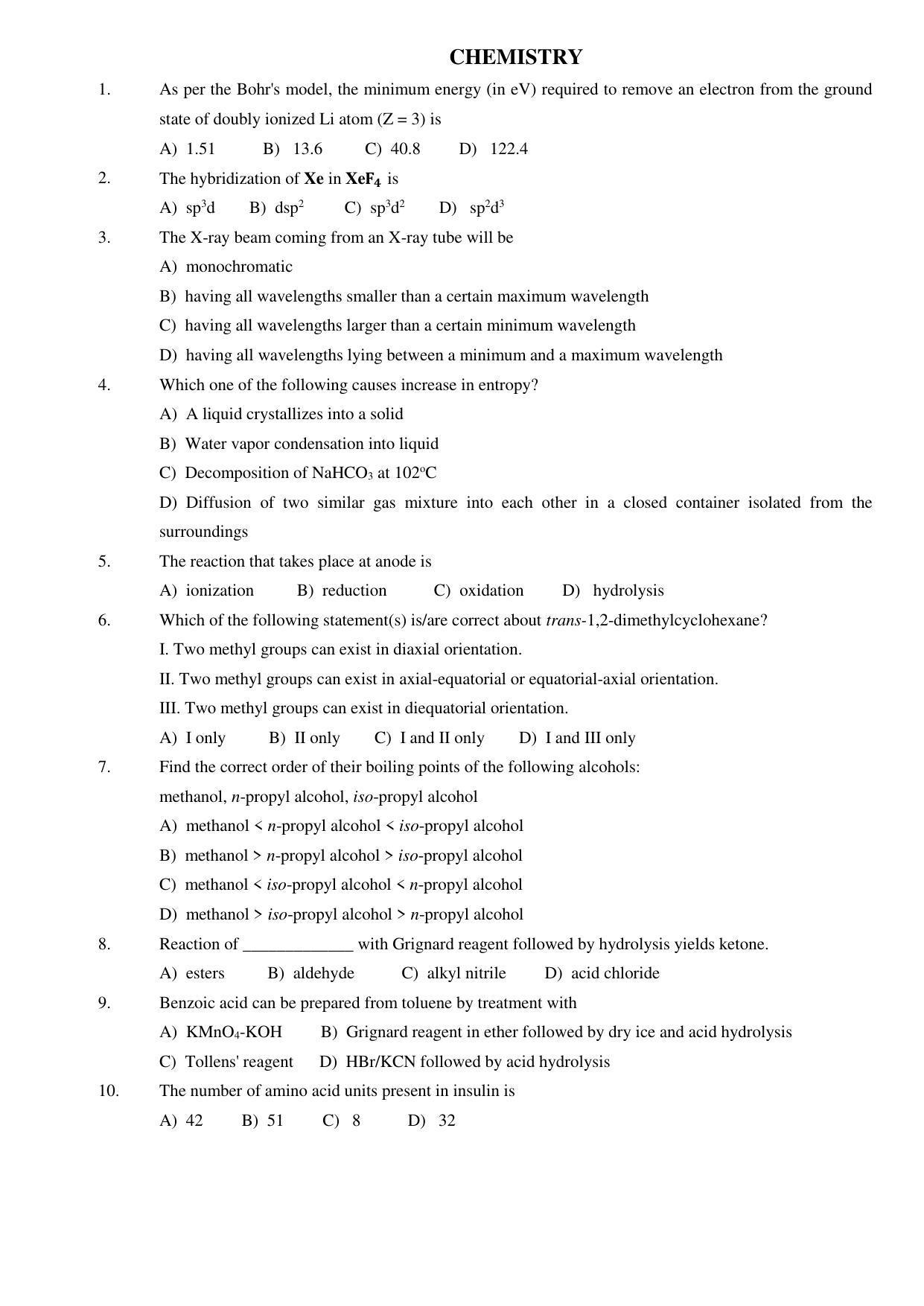 VITEEE Sample Paper - Page 3