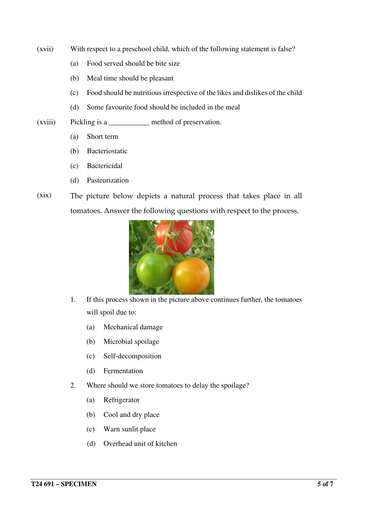 ICSE Class 10  2024 Cookery Sample Paper - Page 5