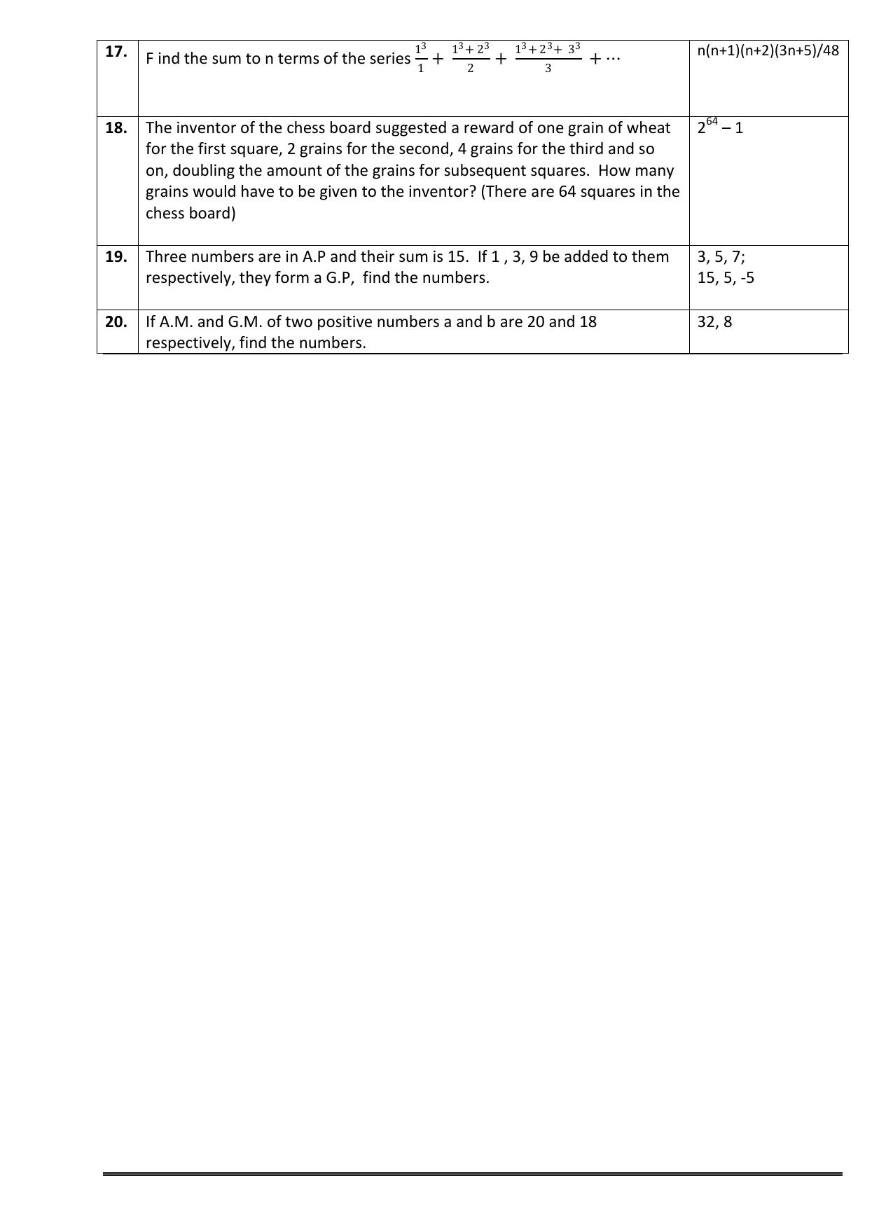 CBSE Worksheets for Class 11 Mathematics Sequences and Series Assignment 2 - Page 2