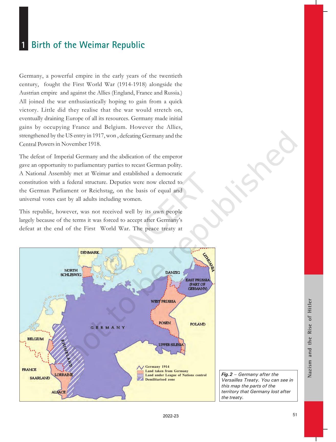 NCERT Book For Class 9 History Chapter 3 Nazism And The Rise