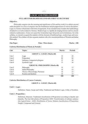 AHSEC 1st Year Logic-and-Philosophy Syllabus