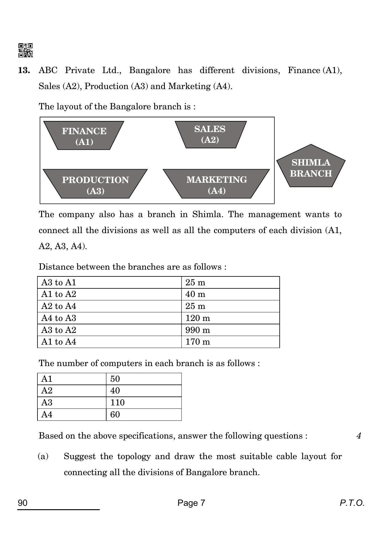 CBSE Class 12 90 INFORMATIC PRACTICES 2022 Compartment Question Paper ...