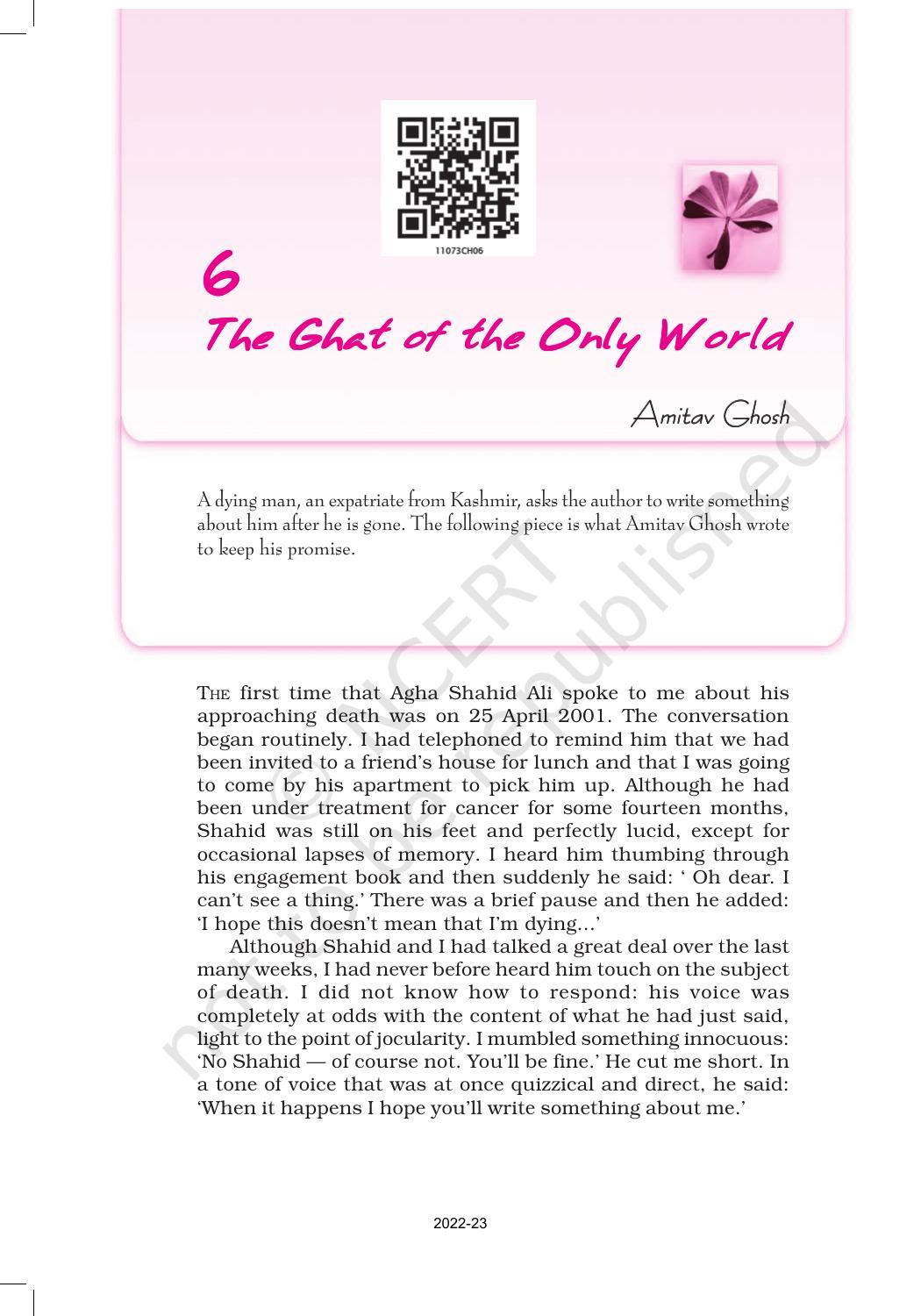 NCERT Book for Class 11 English Snapshots Chapter 6 The Ghat of the Only World - Page 1