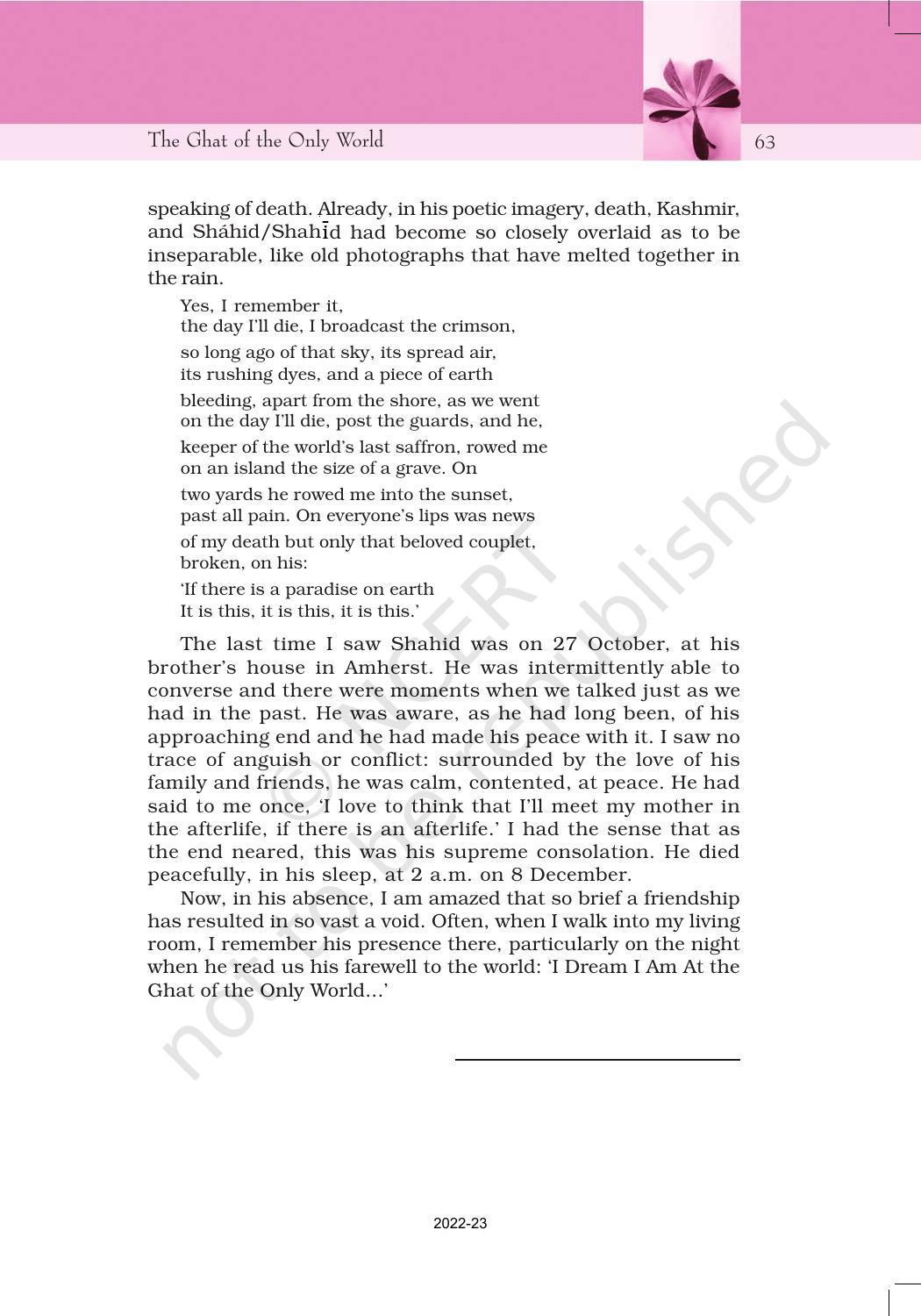 NCERT Book for Class 11 English Snapshots Chapter 6 The Ghat of the Only World - Page 10