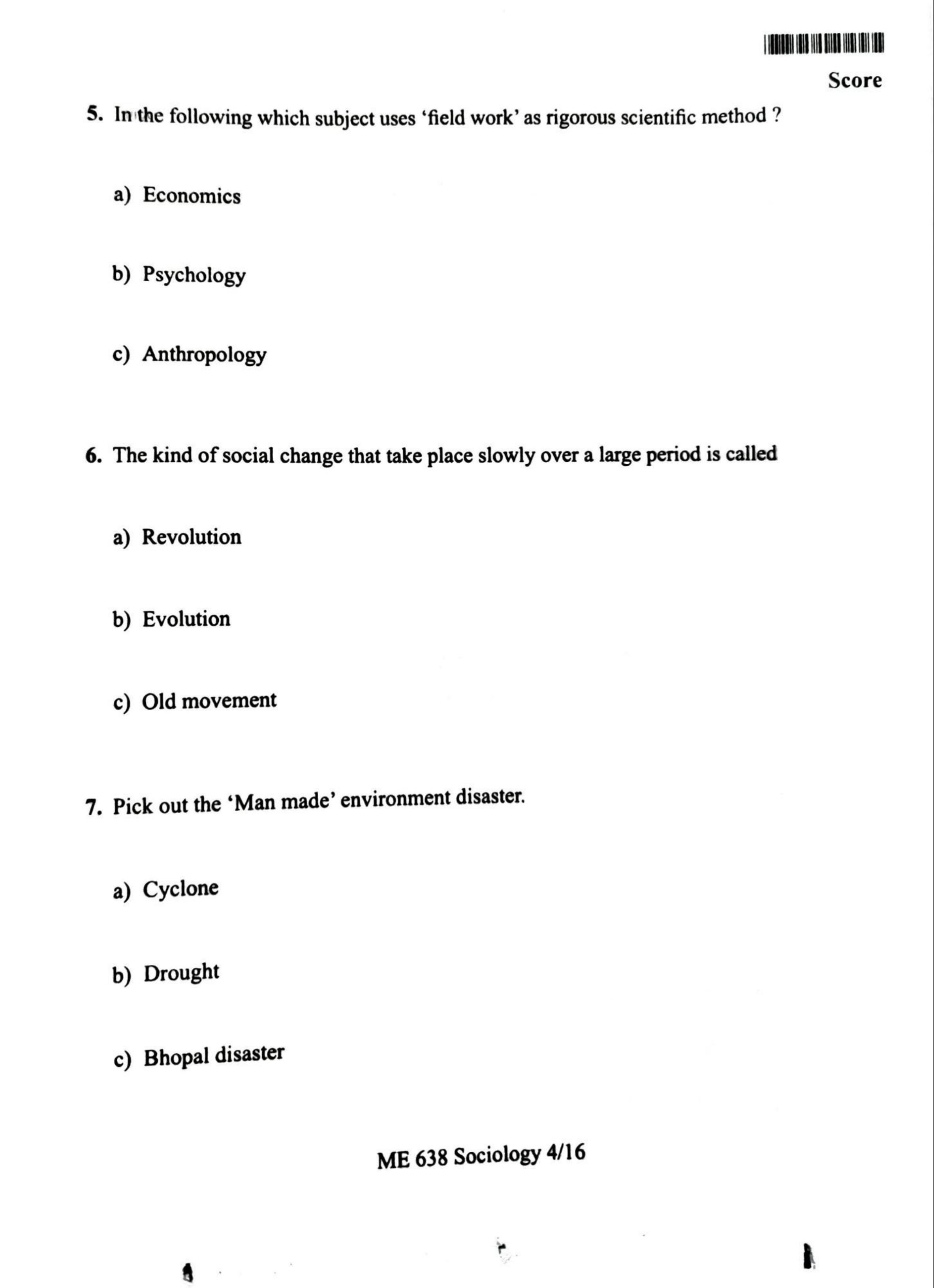 Kerala Plus One 2022 Sociology Question Papers (Model) - Page 4