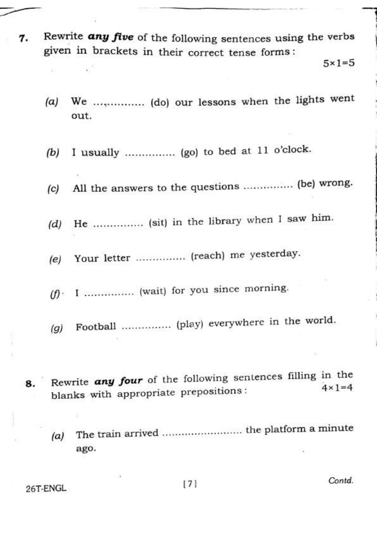 Assam HS 2nd Year English 2016 Question Paper - Page 7