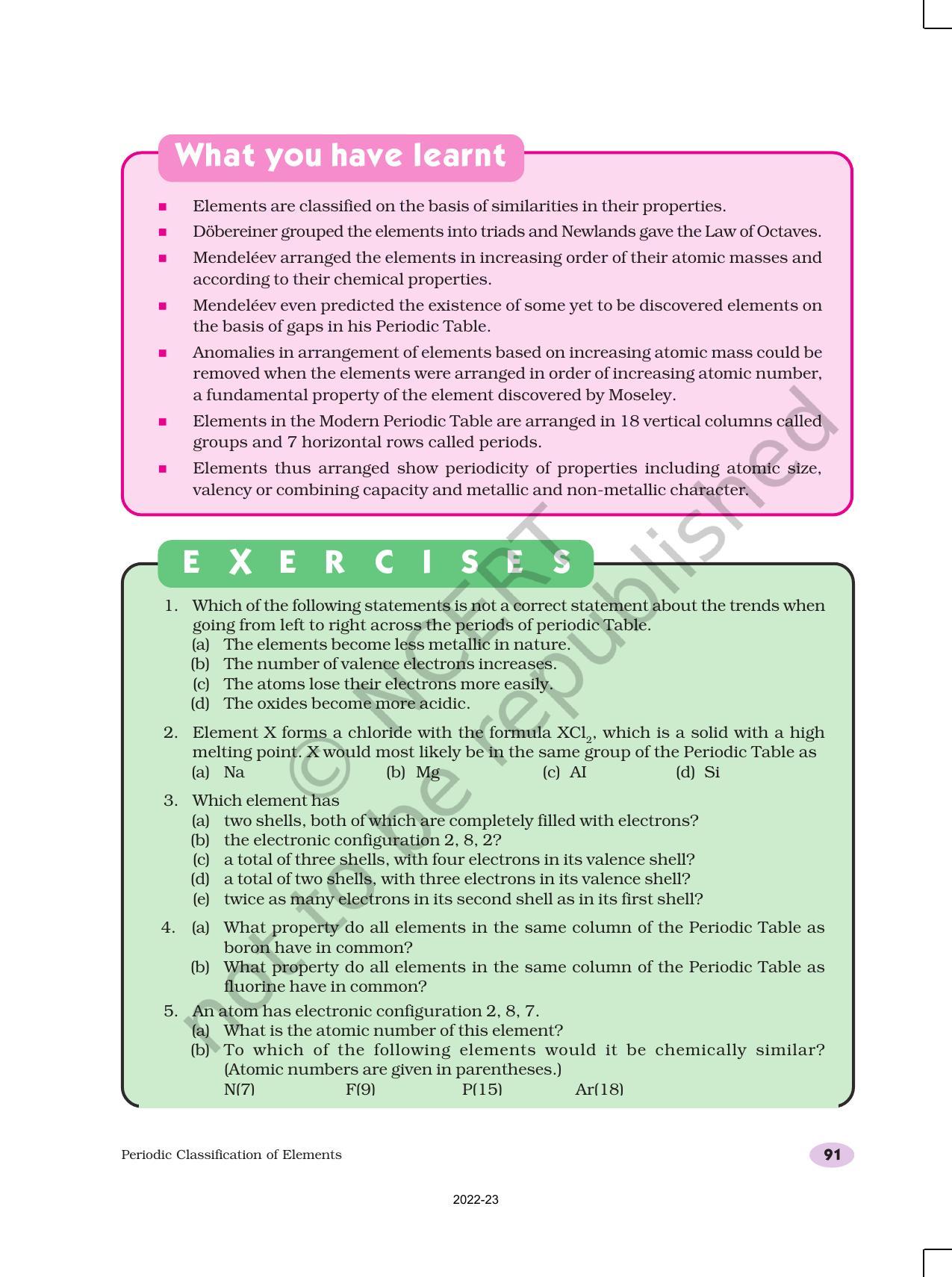NCERT Book for Class 10 Science Chapter 5 Periodic Classification of Elements - Page 13