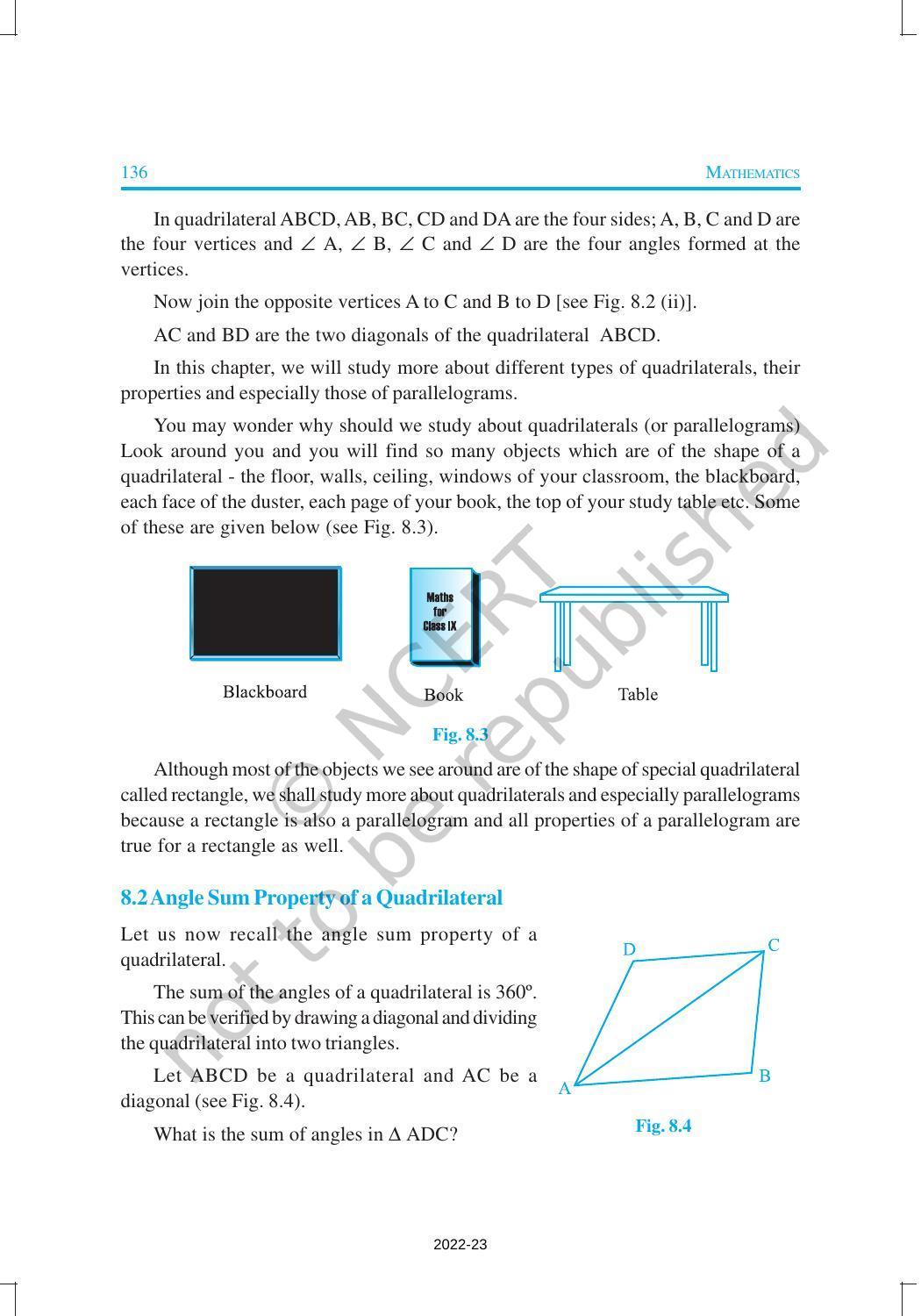 NCERT Book for Class 9 Maths Chapter 8 Quadrilaterals - Page 2