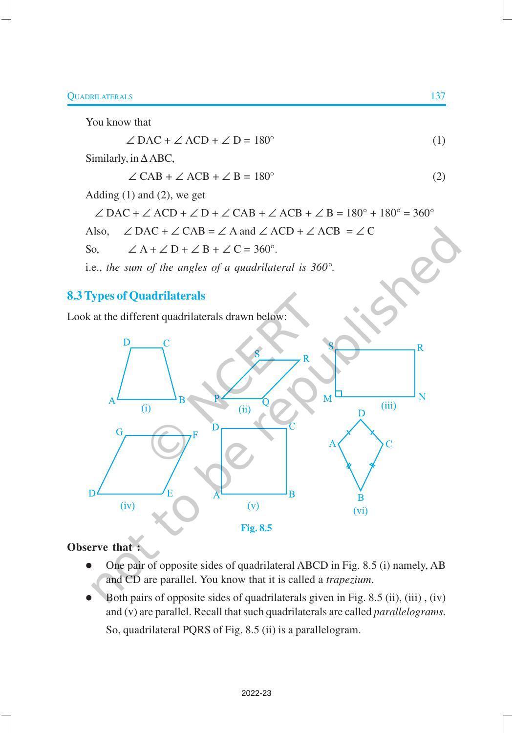 NCERT Book for Class 9 Maths Chapter 8 Quadrilaterals - Page 3