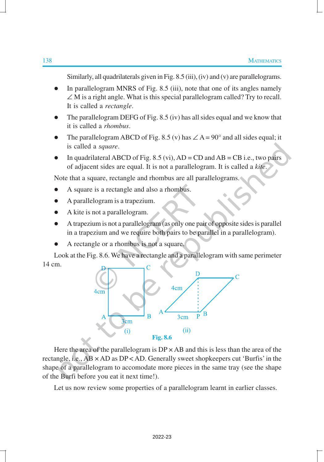 NCERT Book for Class 9 Maths Chapter 8 Quadrilaterals - Page 4