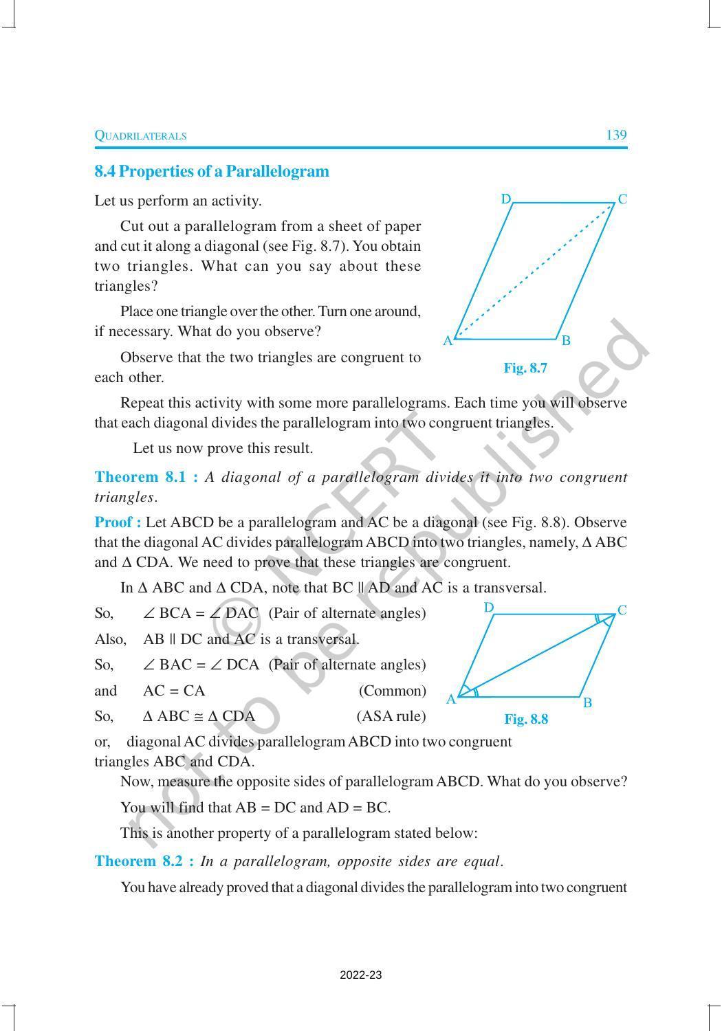 NCERT Book for Class 9 Maths Chapter 8 Quadrilaterals - Page 5