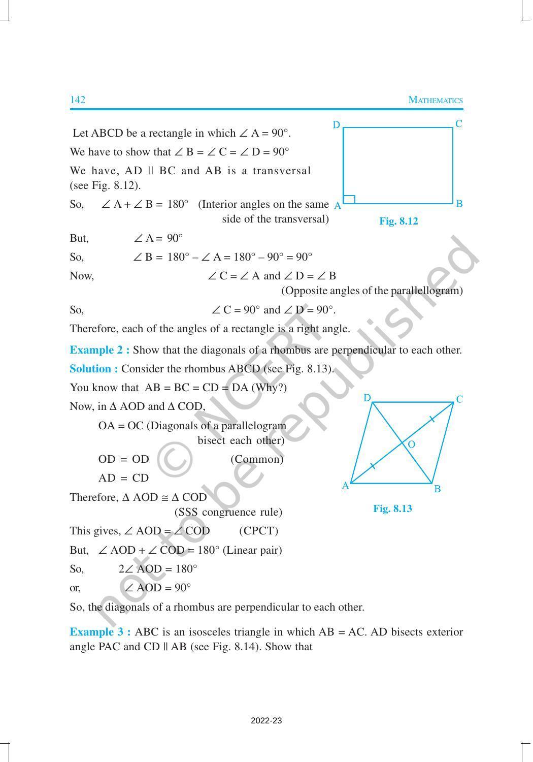 NCERT Book for Class 9 Maths Chapter 8 Quadrilaterals - Page 8