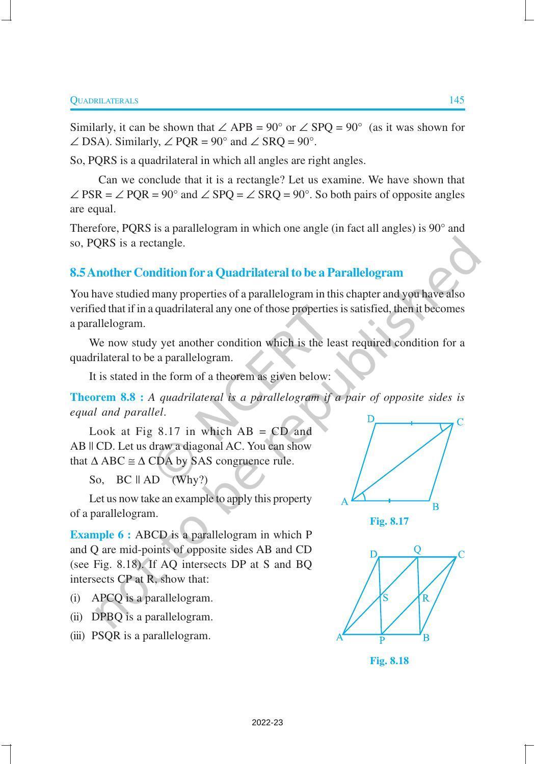 NCERT Book for Class 9 Maths Chapter 8 Quadrilaterals - Page 11