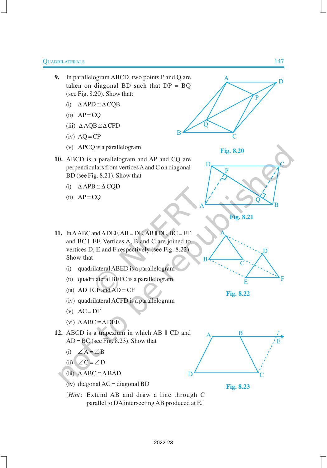 NCERT Book for Class 9 Maths Chapter 8 Quadrilaterals - Page 13