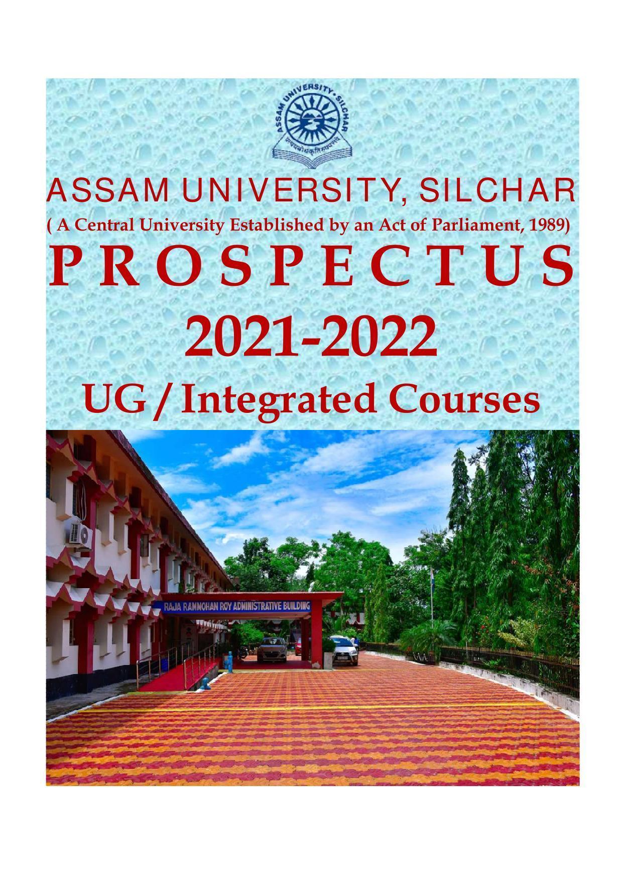 Assam University, Silchar UG / Integrated Courses 2021-22 - IndCareer Docs