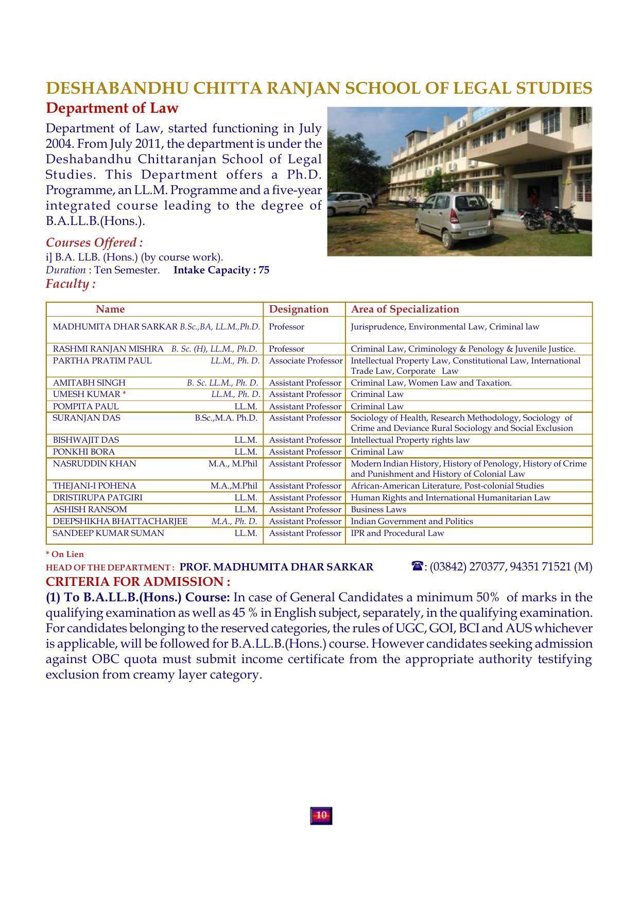 Assam University, Silchar UG / Integrated Courses 2021-22 - IndCareer Docs