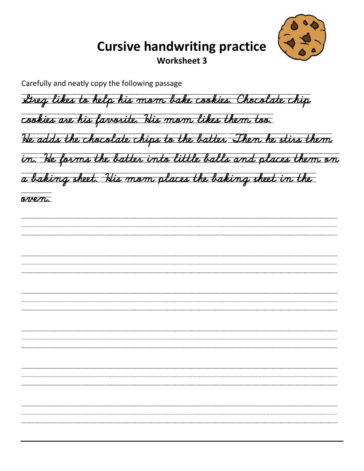 Cursive Passages Worksheets - Page 3