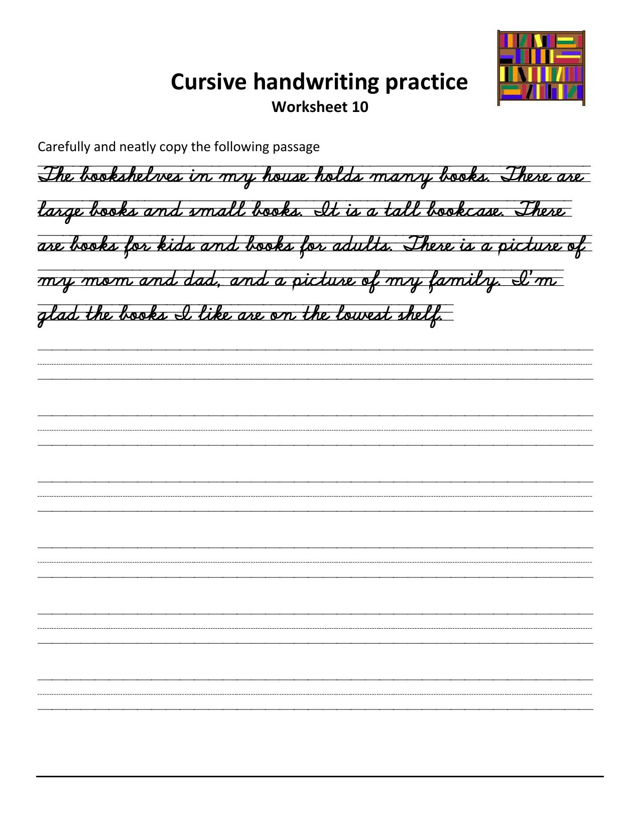 Cursive Passages Worksheets - Page 10