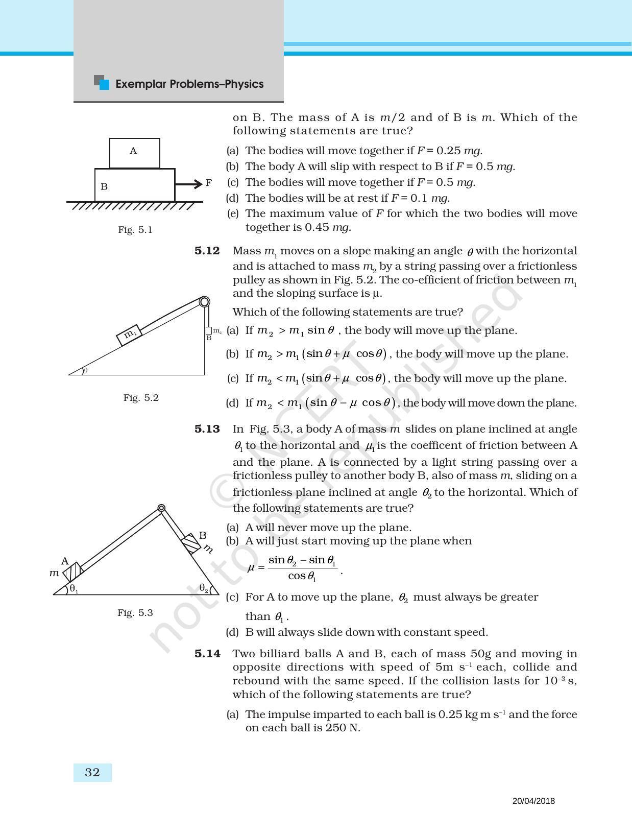 NCERT Exemplar Book for Class 11 Physics: Chapter 4 Laws of Motion - Page 4