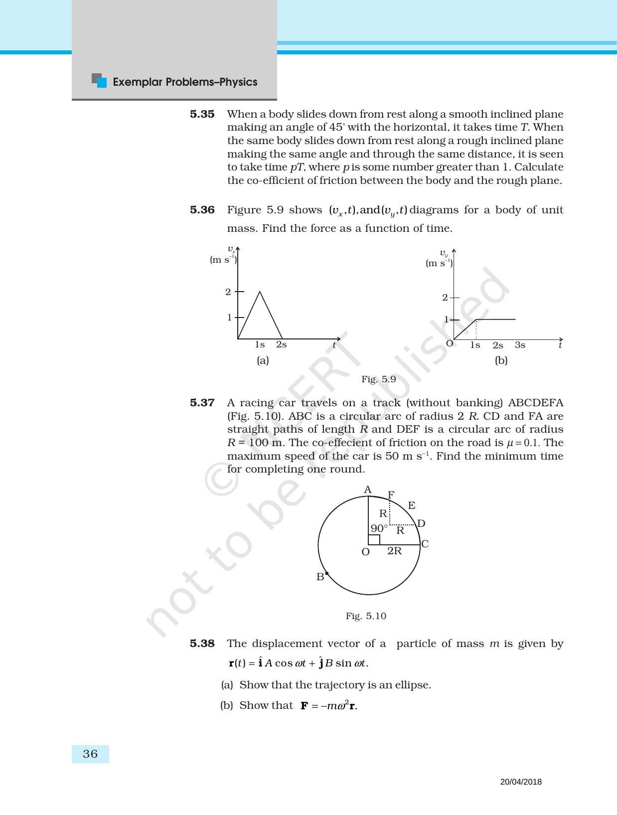 NCERT Exemplar Book for Class 11 Physics: Chapter 4 Laws of Motion - Page 8