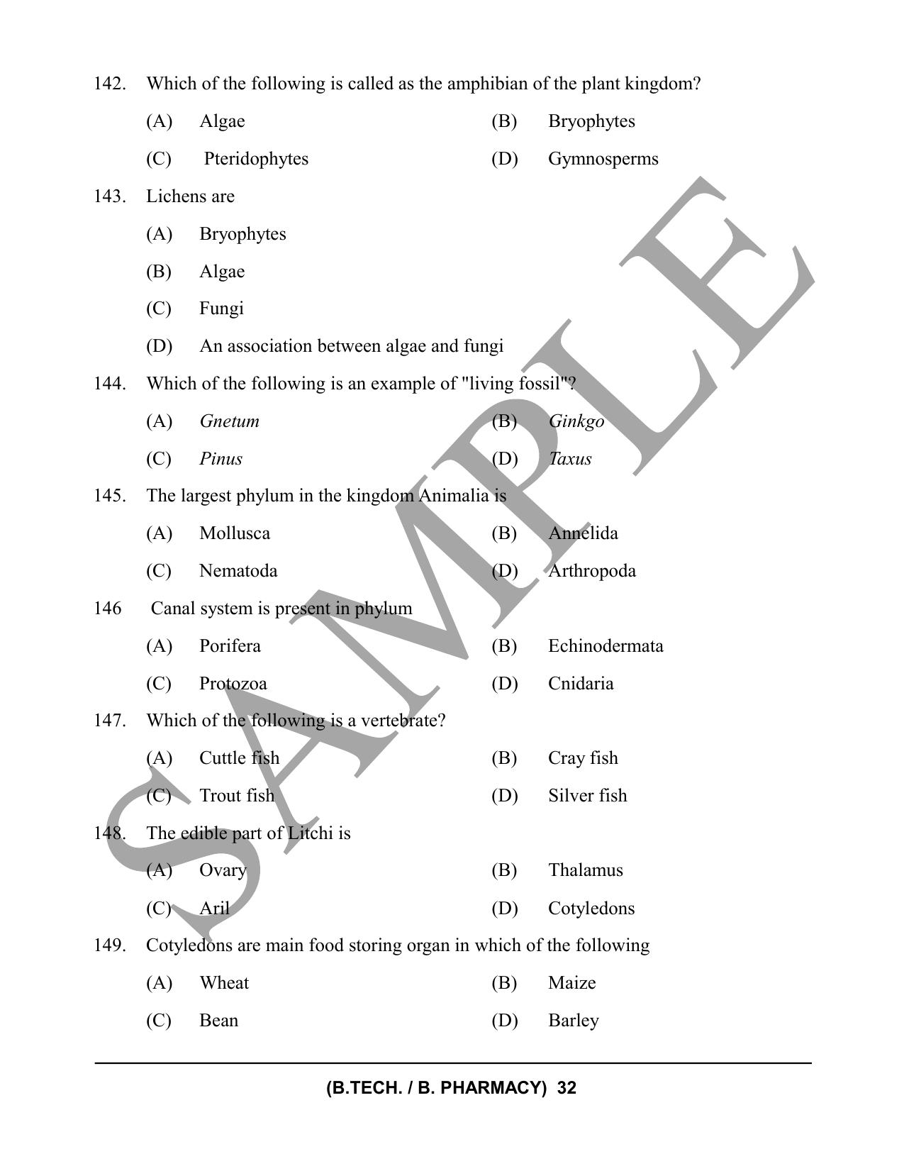 HPCET B. Tech. and B. Pharm. 2023 Sample Paper - Page 32