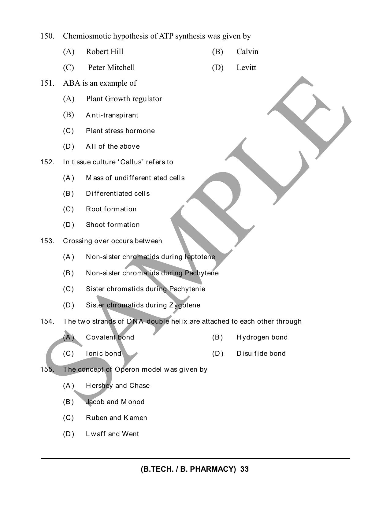 HPCET B. Tech. and B. Pharm. 2023 Sample Paper - Page 33