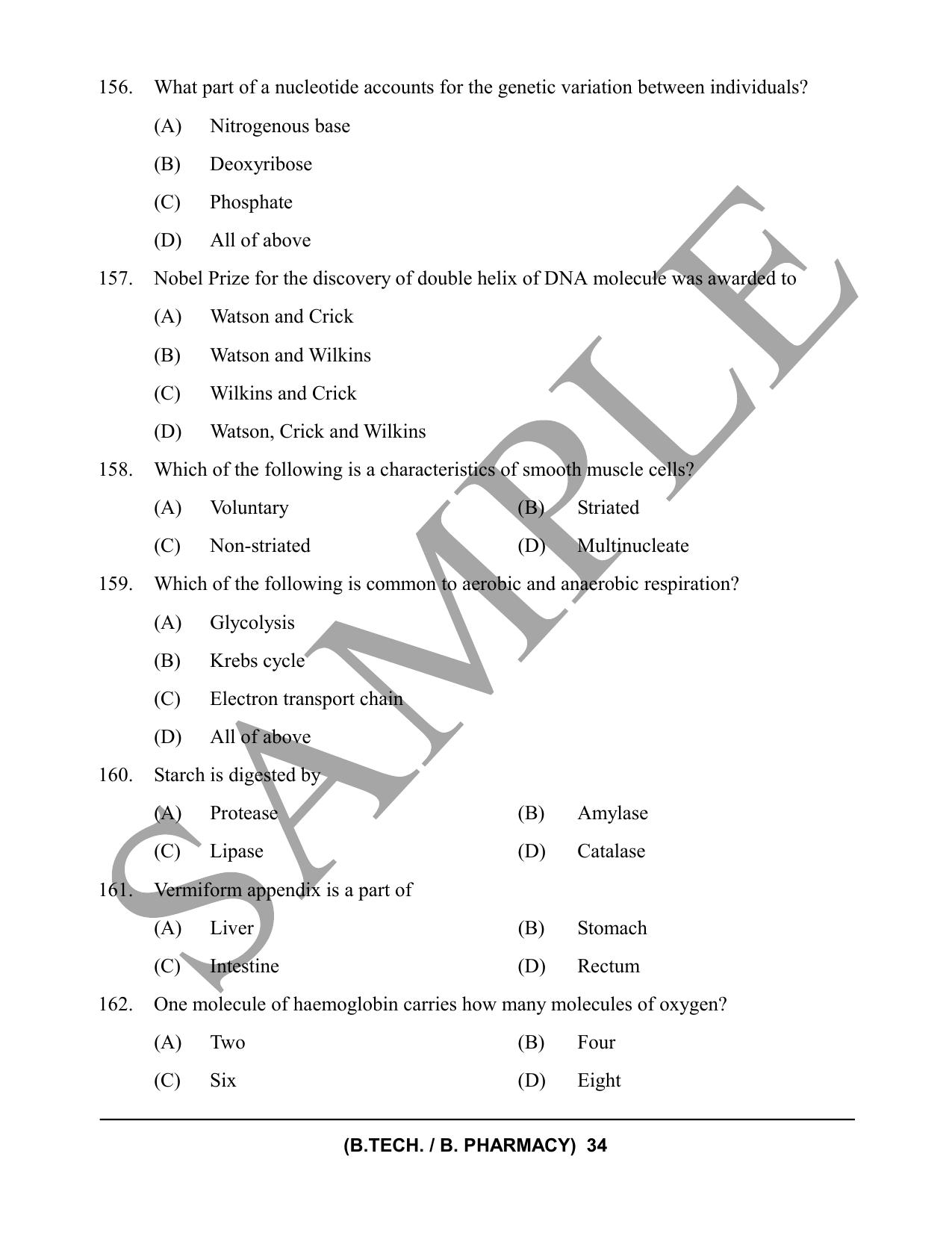 HPCET B. Tech. and B. Pharm. 2023 Sample Paper - Page 34