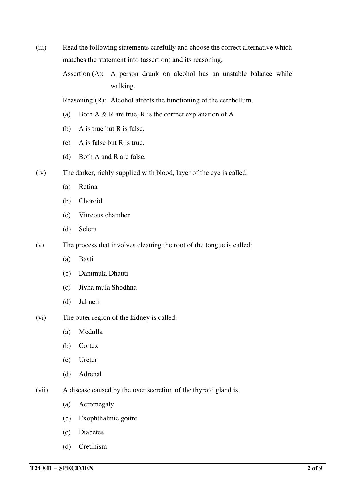 ICSE Class 10  2024 YOGA Sample Paper - Page 2