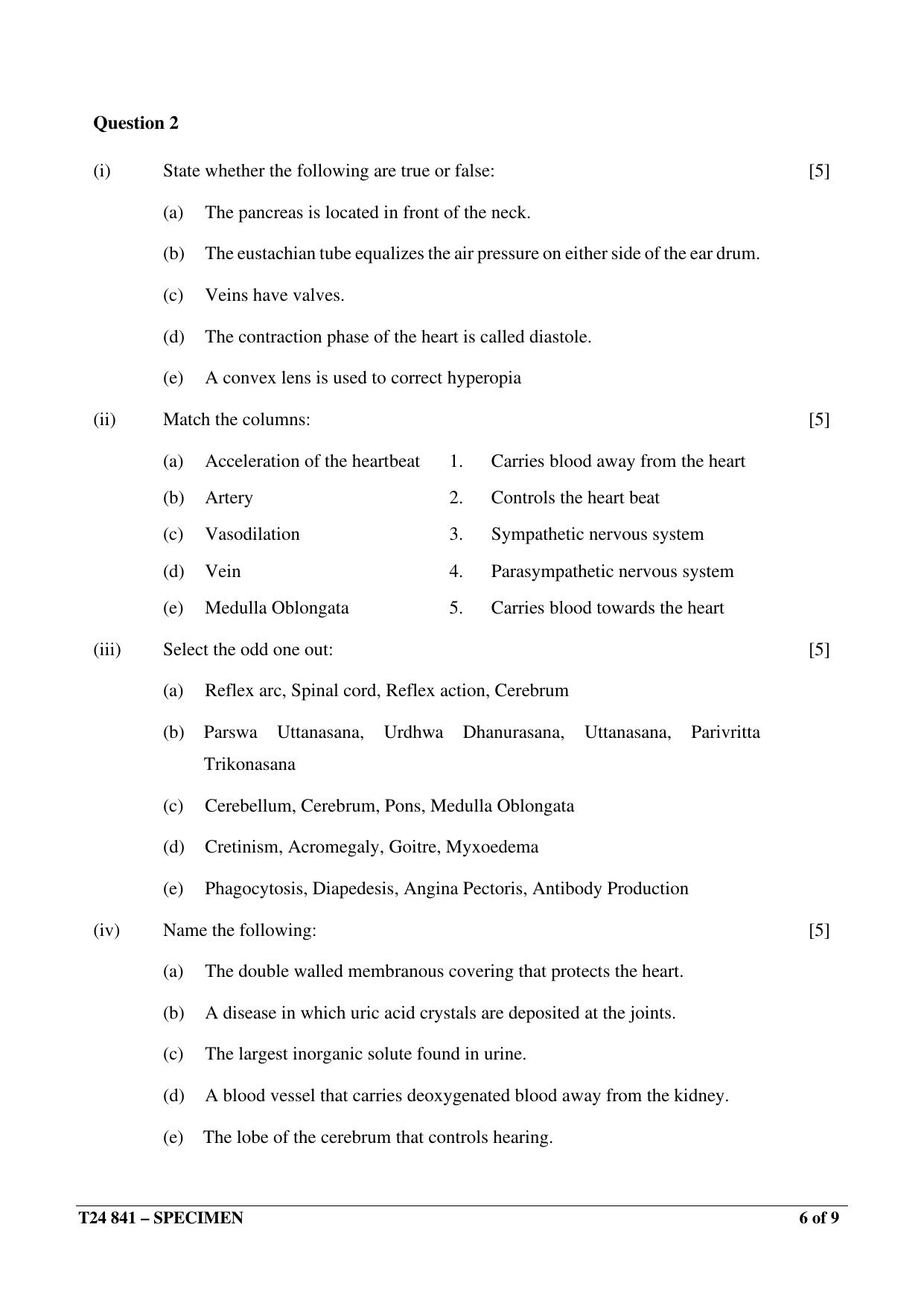 ICSE Class 10  2024 YOGA Sample Paper - Page 6