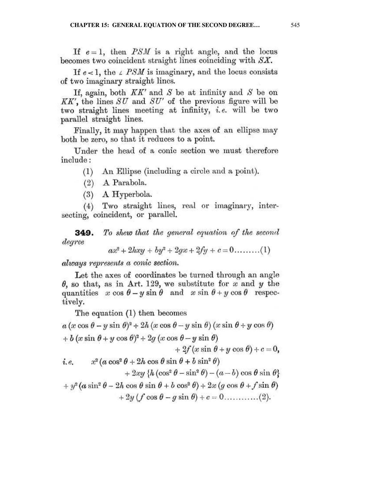 Chapter 15: General Equation Of The Second Degree - SL Loney Solutions: The Elements of Coordinate Geometry - Page 2