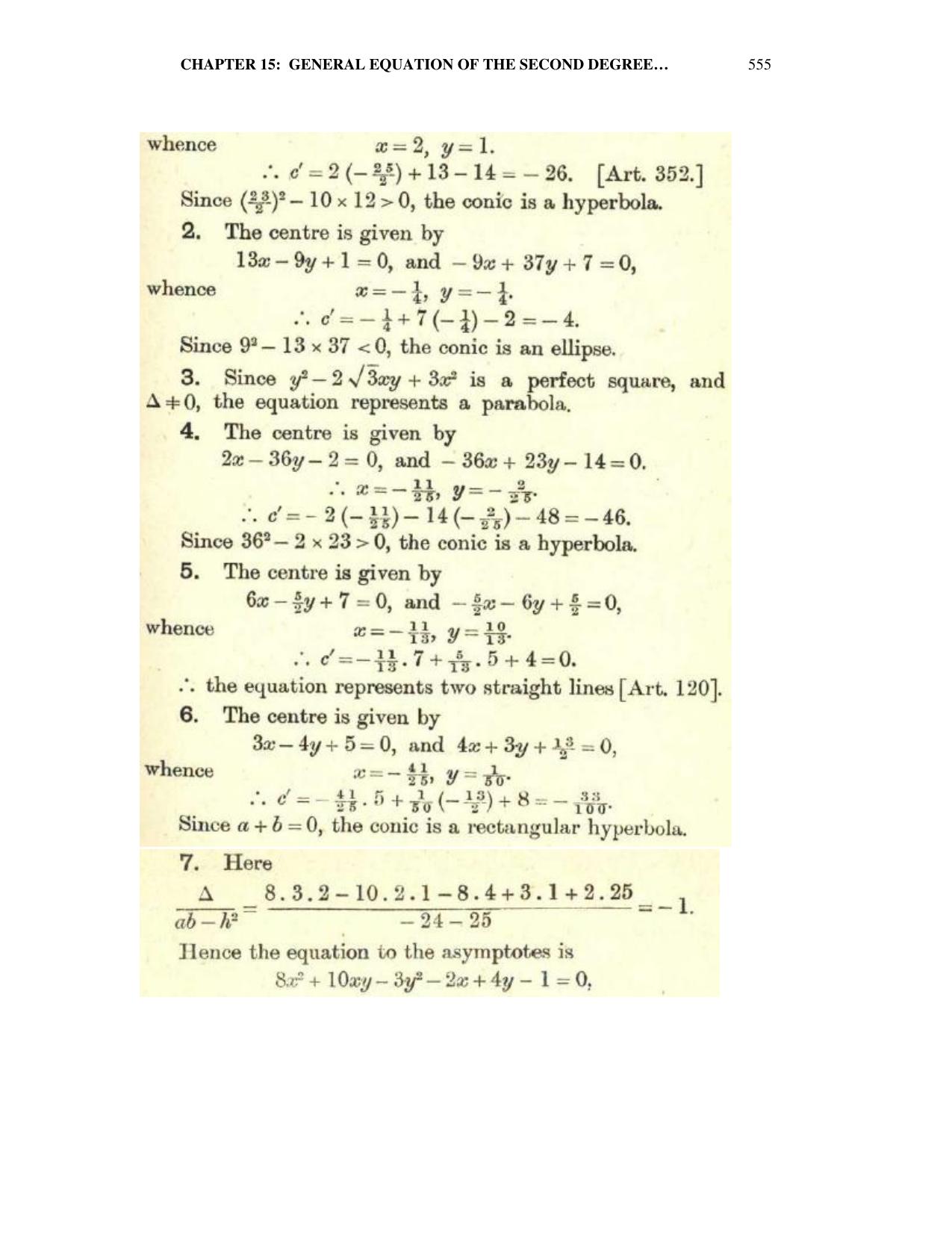 Chapter 15: General Equation Of The Second Degree - SL Loney Solutions: The Elements of Coordinate Geometry - Page 12