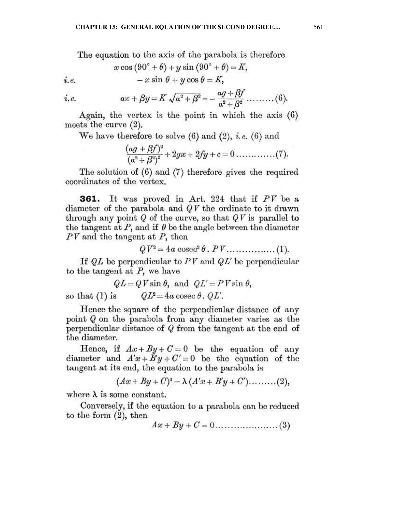 Chapter 15: General Equation Of The Second Degree - SL Loney Solutions: The Elements of Coordinate Geometry - Page 18