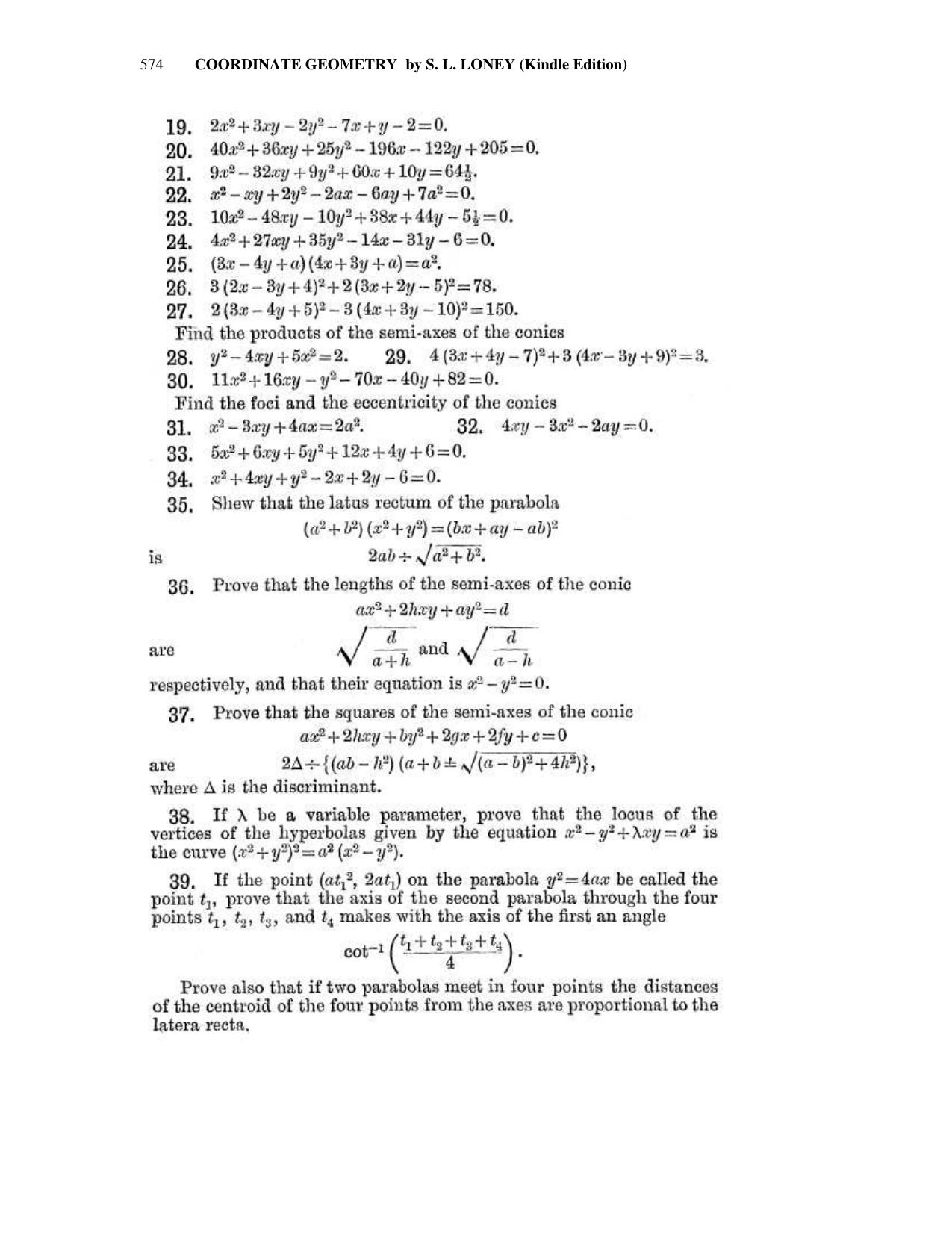 Chapter 15: General Equation Of The Second Degree - SL Loney Solutions: The Elements of Coordinate Geometry - Page 31