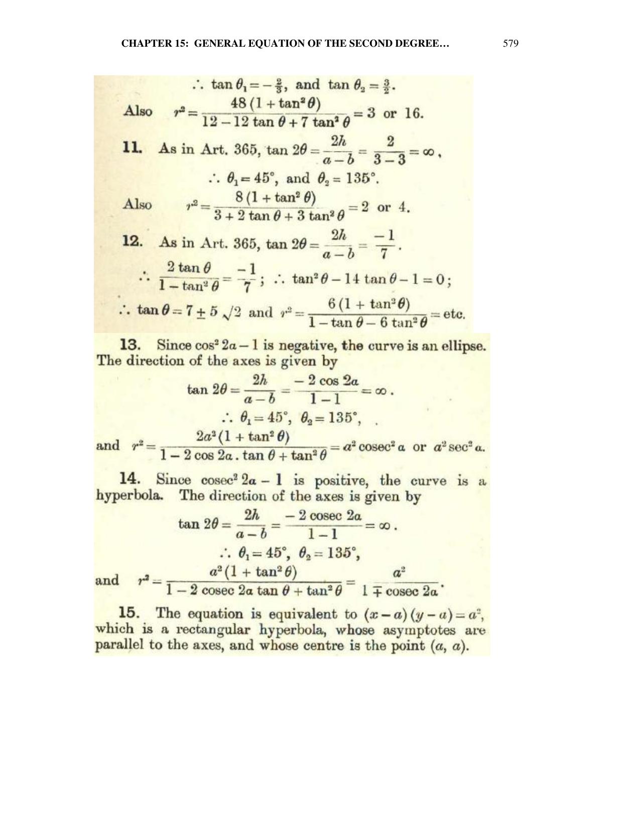 Chapter 15: General Equation Of The Second Degree - SL Loney Solutions: The Elements of Coordinate Geometry - Page 36