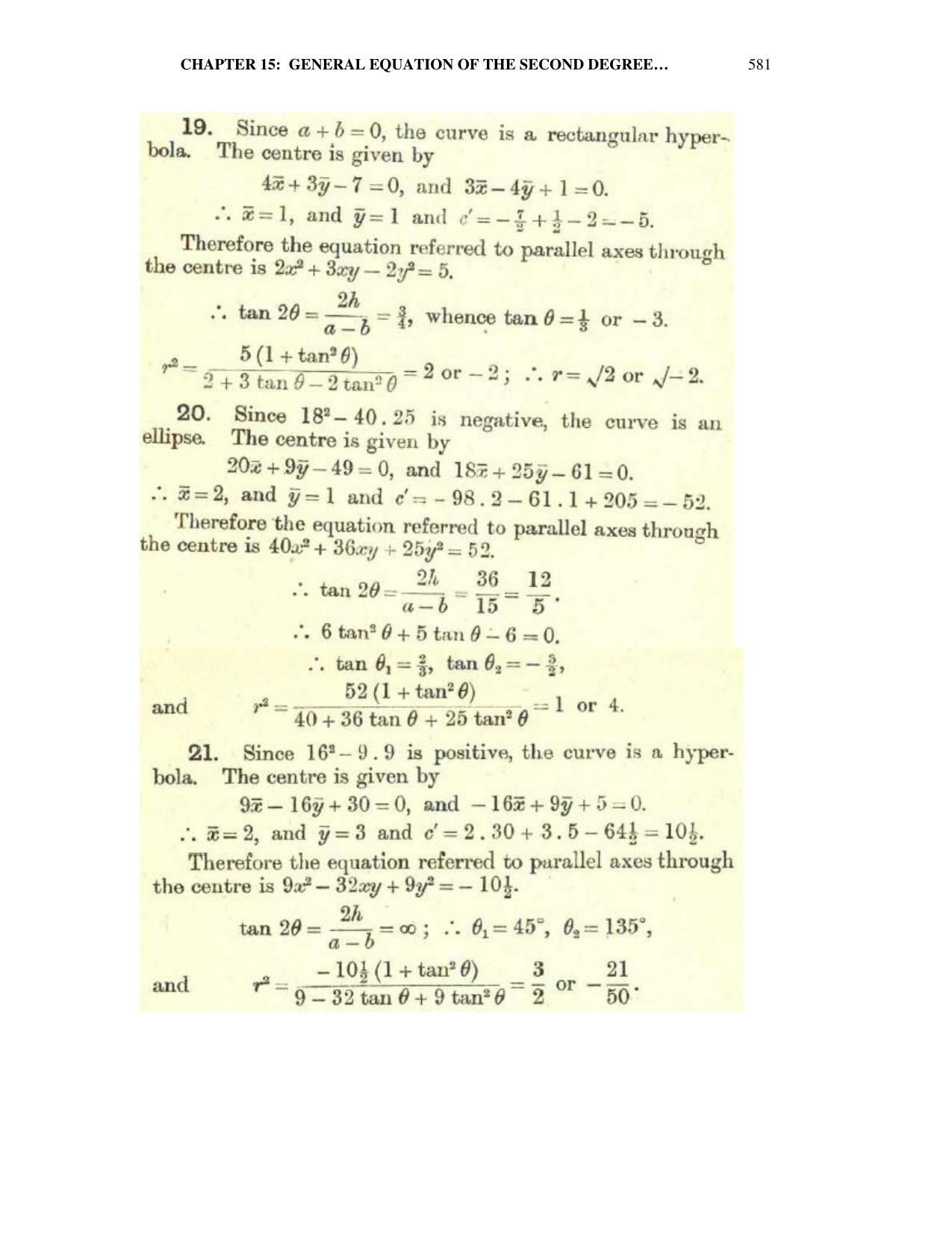 Chapter 15: General Equation Of The Second Degree - SL Loney Solutions: The Elements of Coordinate Geometry - Page 38